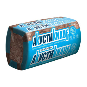 Звукоизоляция Knauf Insulation АкустиКНАУФ (50x610x1230 мм; 12 кв. м; 16 плит в упаковке) 624798