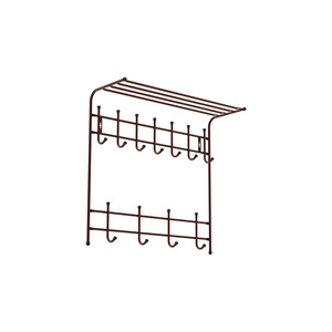 Настенная вешалка с полкой Nika 11 крючков, медный антик ВПТ11